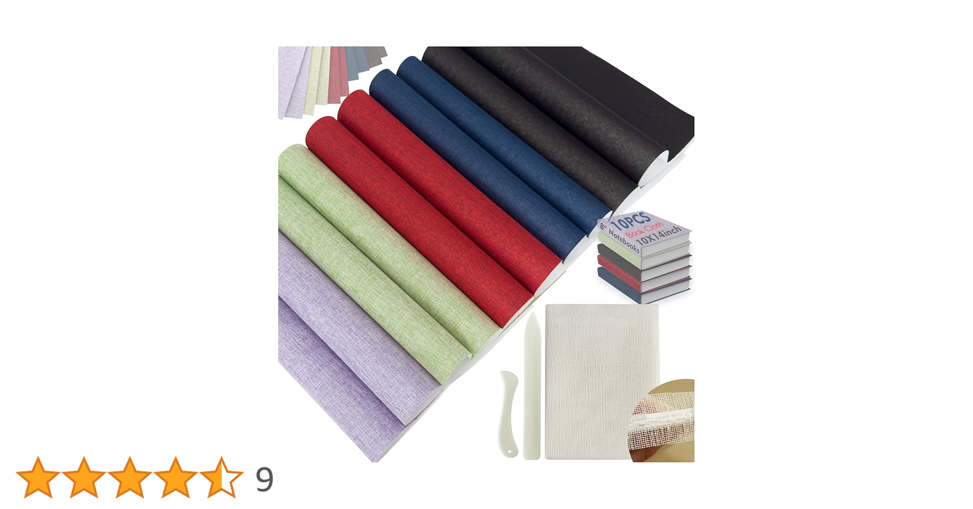 Amazon | 製本用布(白:2枚39x45インチ、他の色、10枚14x10インチ